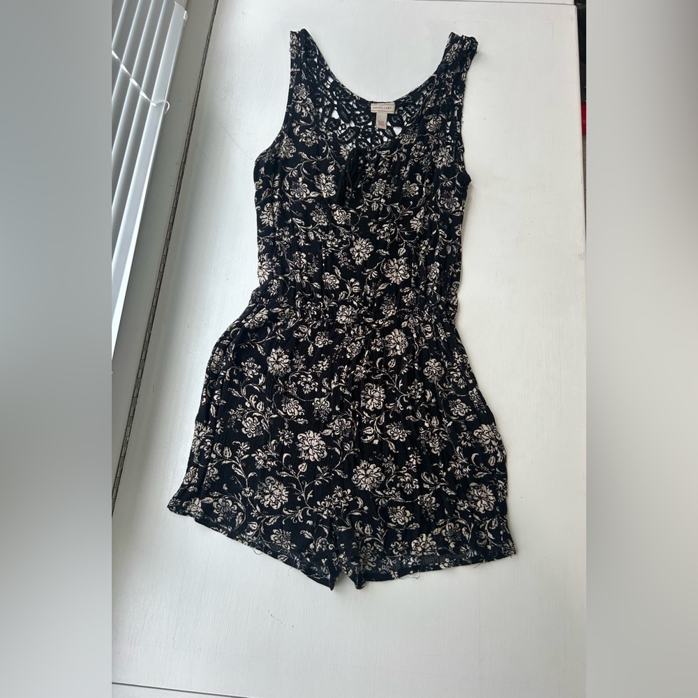 Cape Juby Black and White Floral Jumpsuit